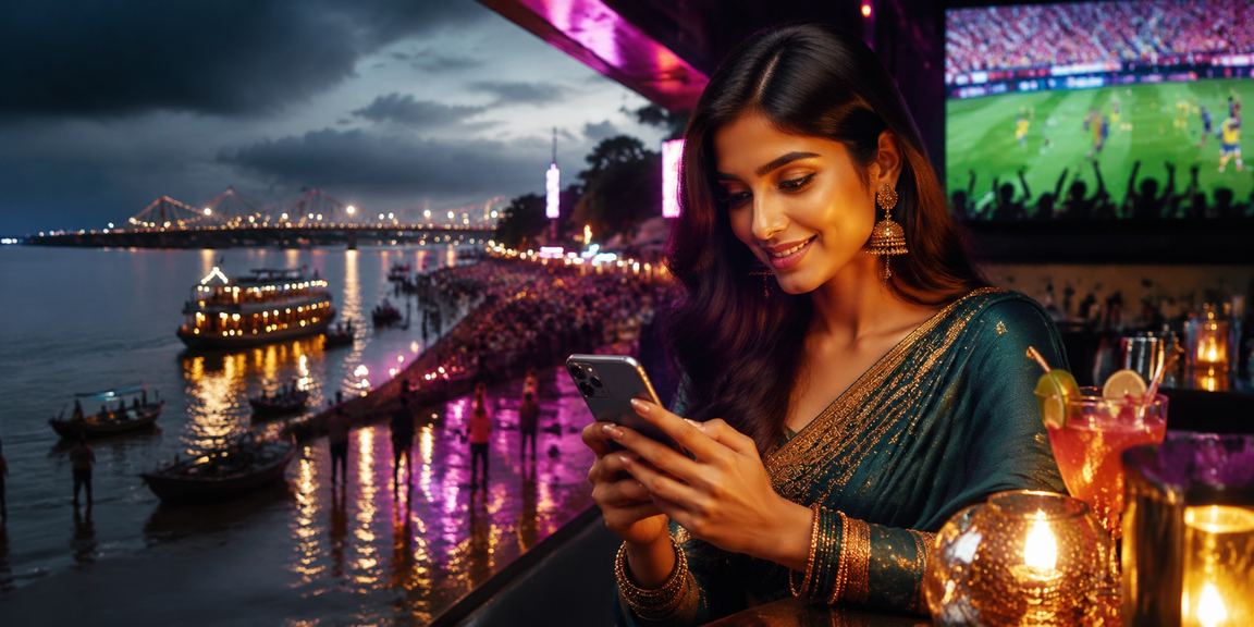 ময়মনসিংহে নিয়ন আলোয় মোবাইলে ম্যাচ অডস ব্রাউজ করছেন একজন ব্যবহারকারী