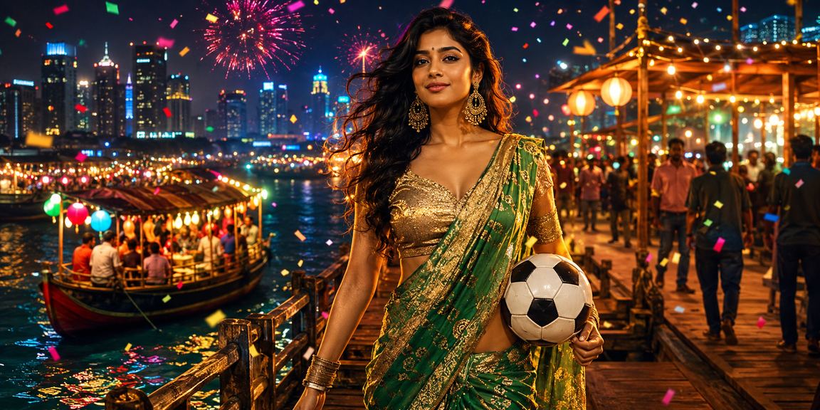 সুন্দরবনের রাতের বাজারে ফুটবল জ্যাকপট বেটিং উপভোগ করছেন একজন খেলোয়াড়